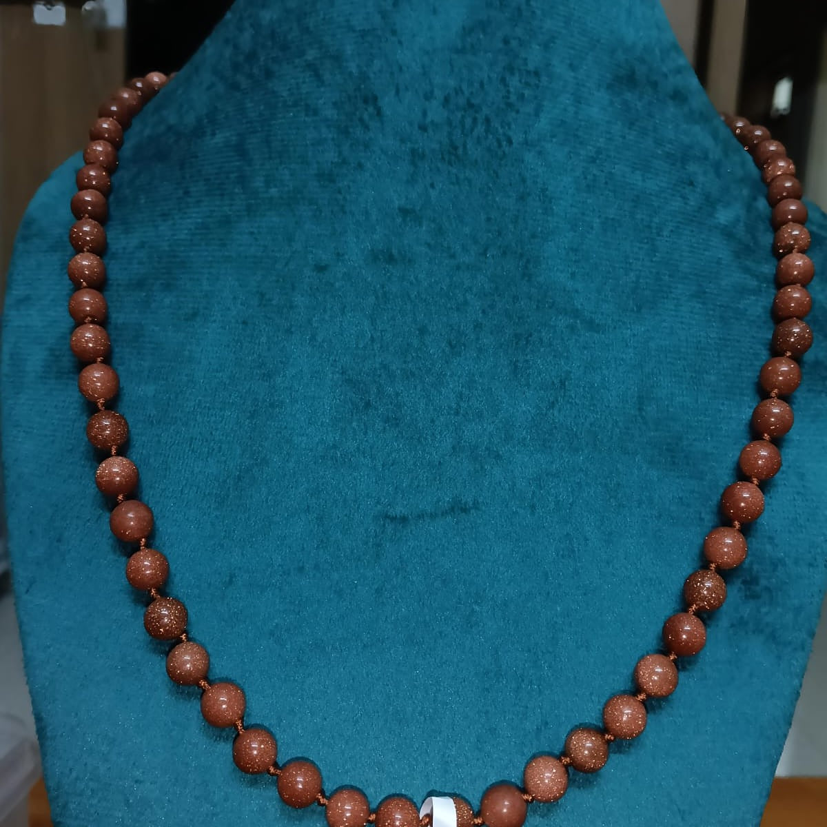 Red Goldstone Beaded Strand Necklace