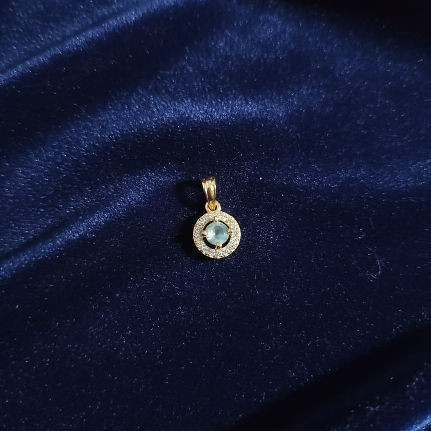 Gold-Tone Round Halo Pendant