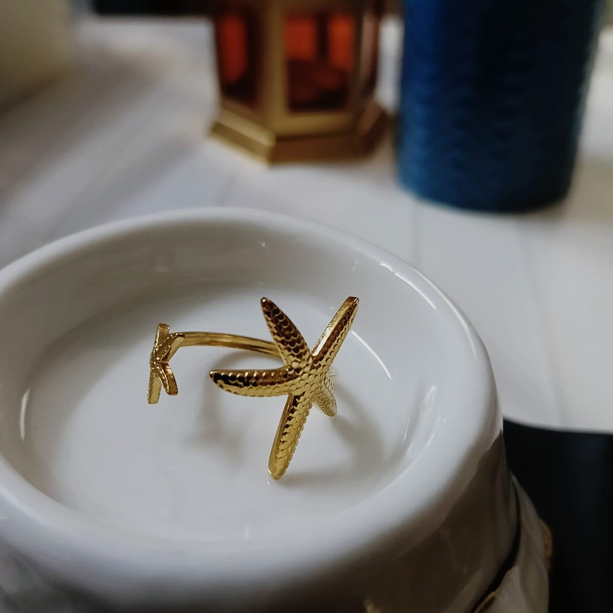 Gold-Toned Starfish Cuff Ring