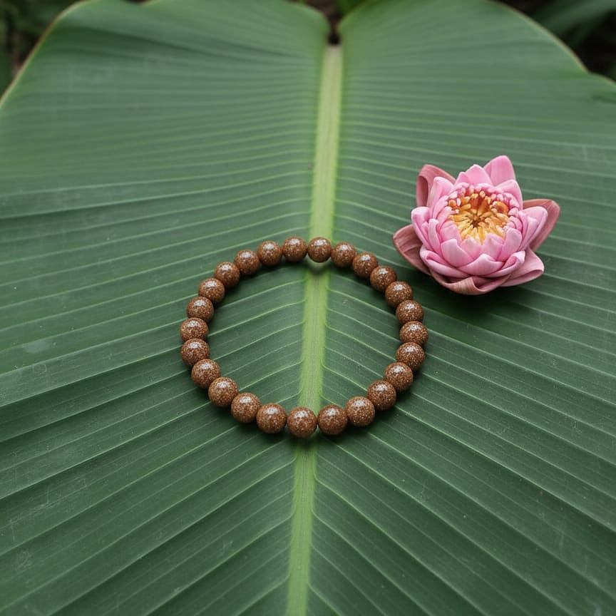 Shimmering Goldstone Beaded Stretch Bracelet