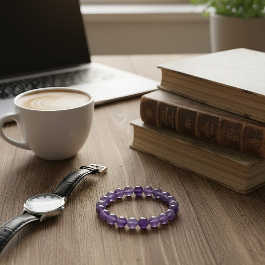 Natural Amethyst Crystal Healing Bracelet