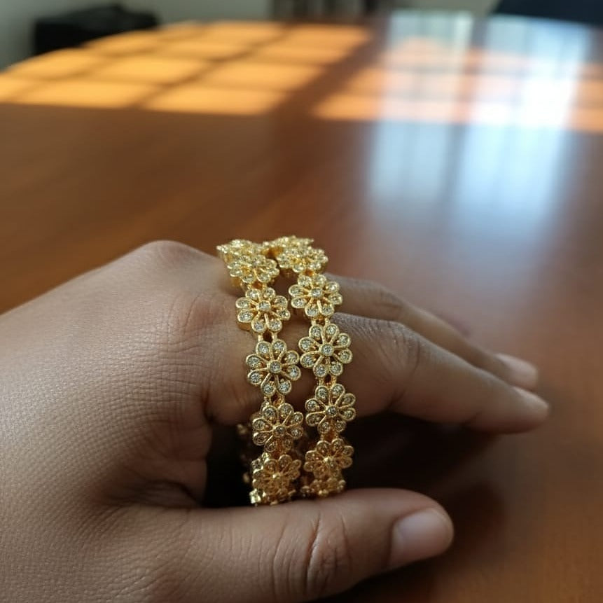 Gold floral bracelet