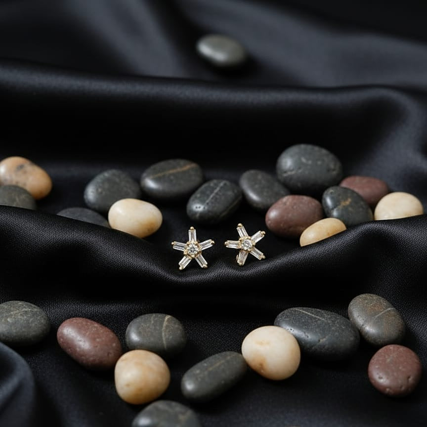 Pair of star-shaped earrings