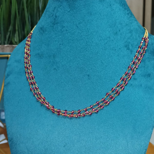 Triple-Strand Pink Necklace