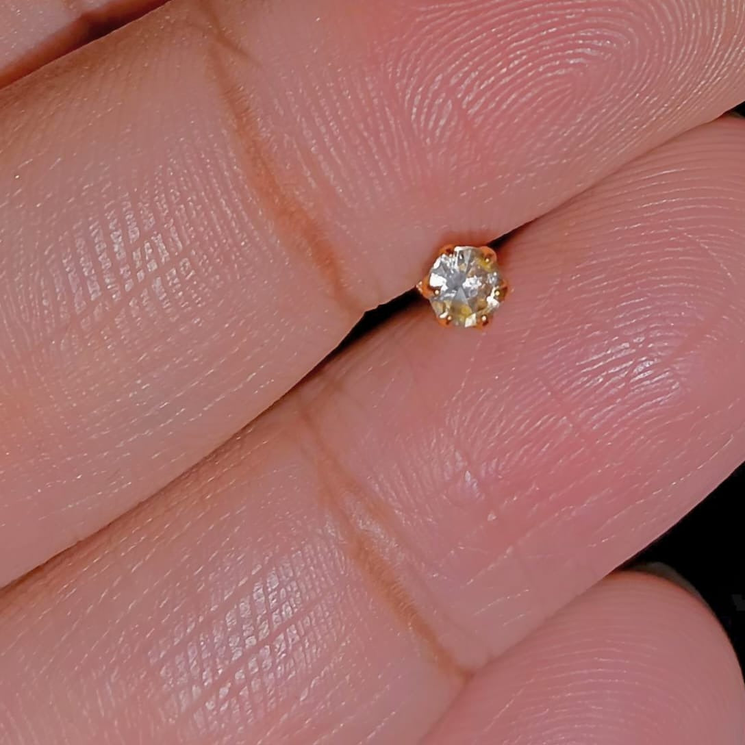 Threaded Gold Crystal Earring