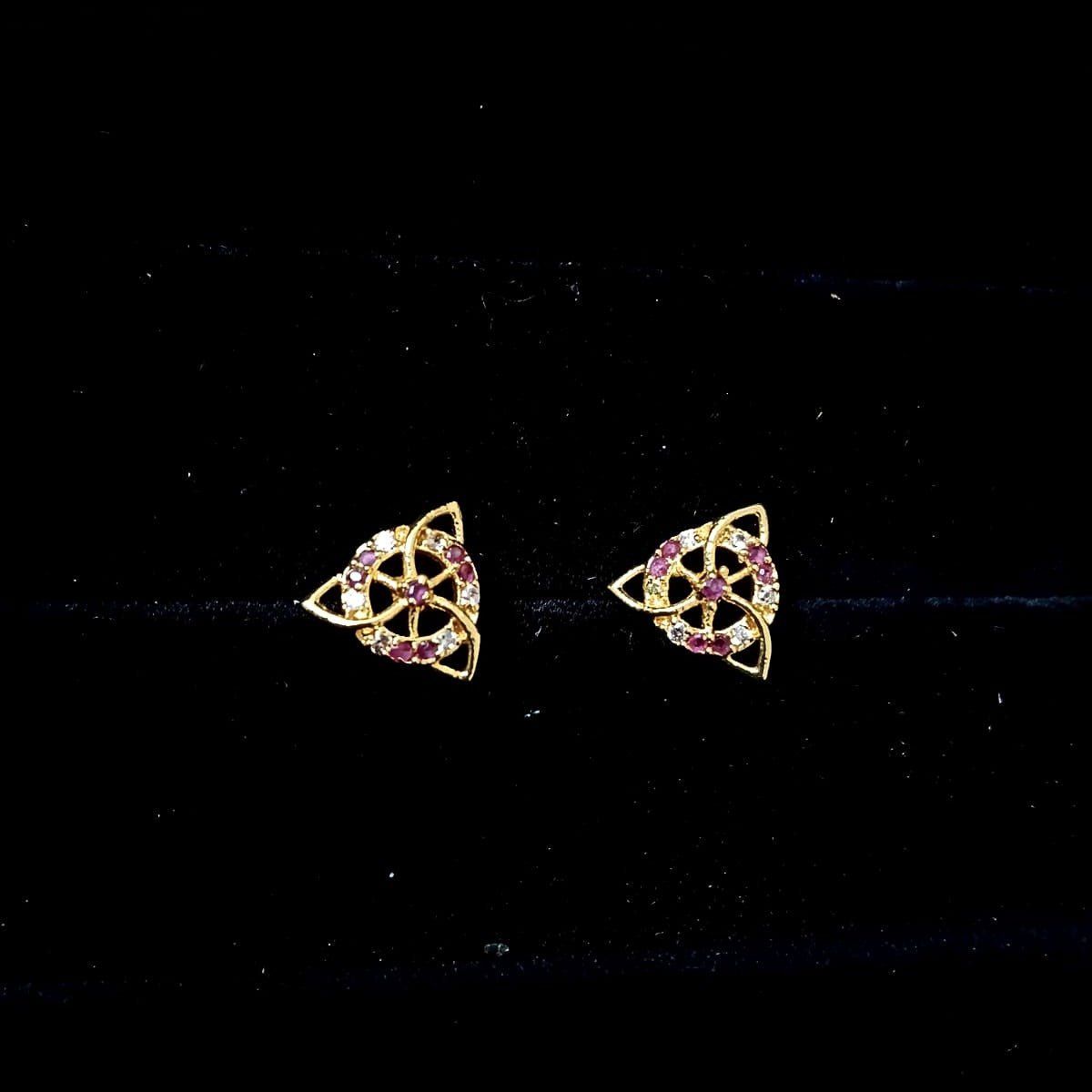 Pair of gold triangle earrings