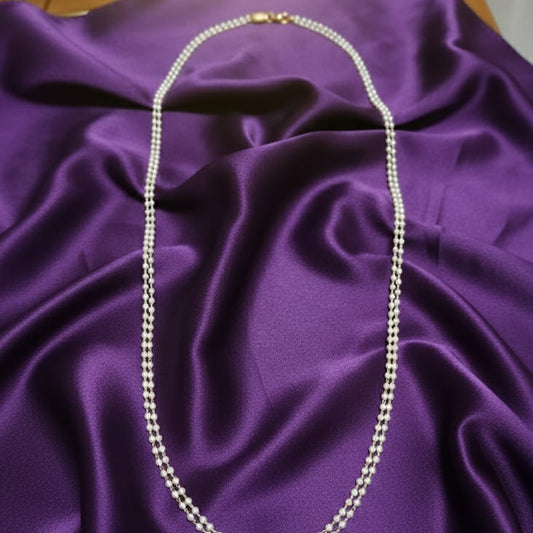 Double-Strand White Pearls Necklace