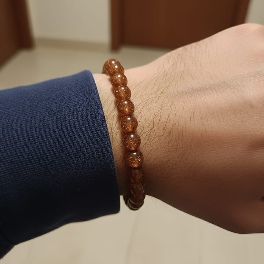 Sandstone Beaded Stretch Bracelet