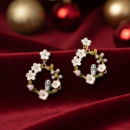 Blossom Bird Hoop Earrings