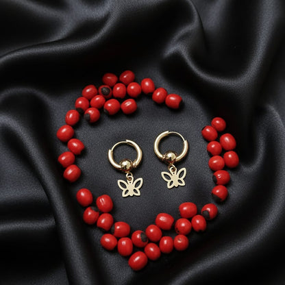 Huggie Hoops with Open Butterfly Charms