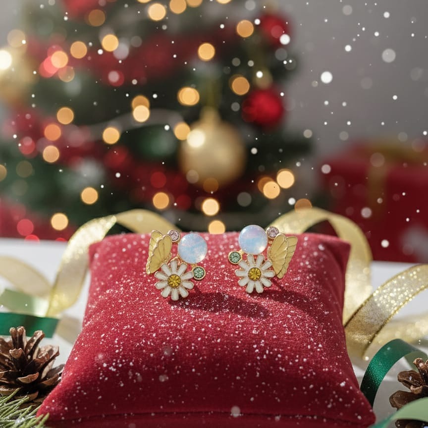 Daisy Bloom Butterfly Studs