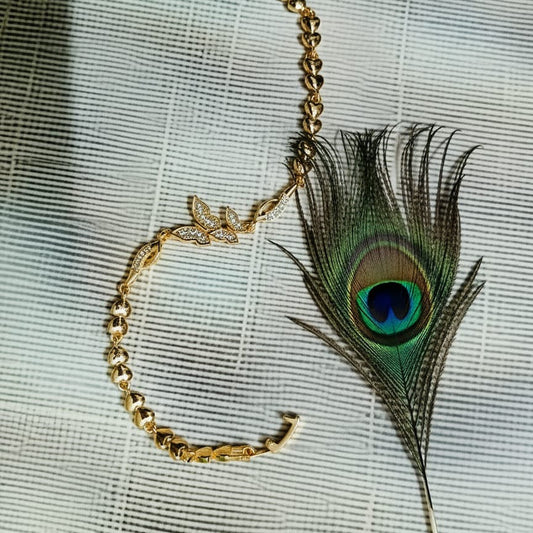 CZ Butterfly & Heart Chain Bracelet