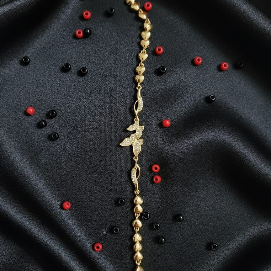 CZ Butterfly & Heart Chain Bracelet