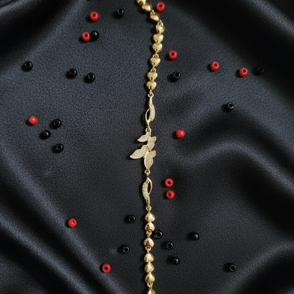 CZ Butterfly & Heart Chain Bracelet