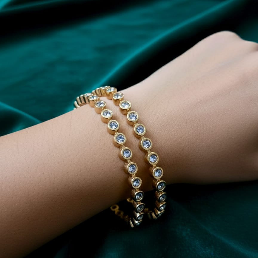 Classic Polki/Kundal-Style Solitaire Bangle