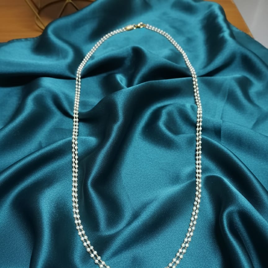 Double-Strand White Pearls Necklace