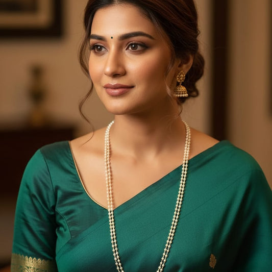 Double-Strand White Pearls Necklace