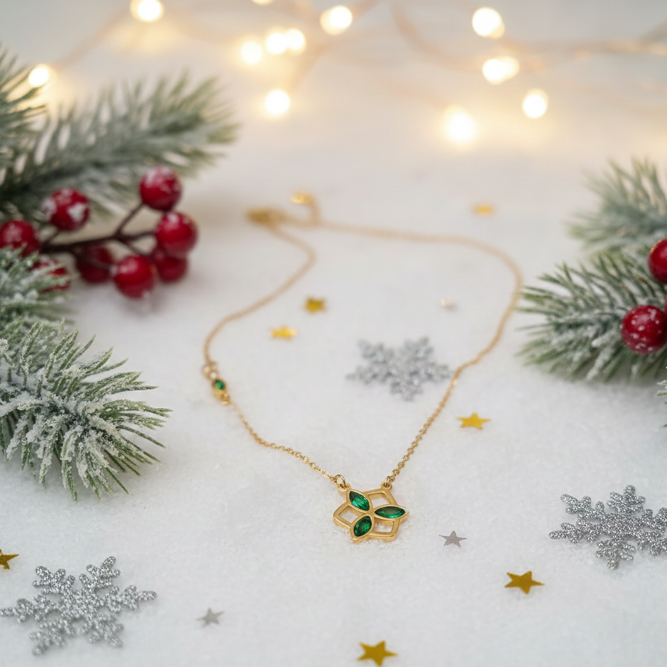 Emerald Flower Necklace