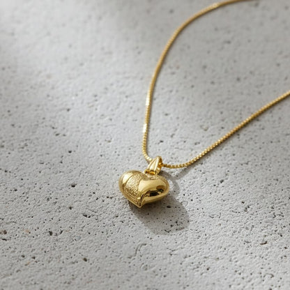 Eternal Puffed Heart Pendant Necklace