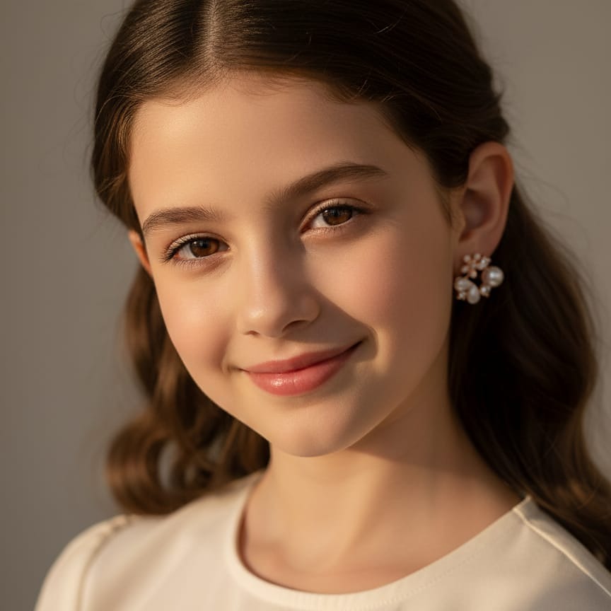 Floral & Pearl Stud Earrings