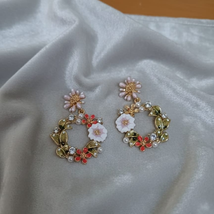 Floral Wreath Drop Earrings