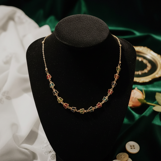Vibrant Jewel-Toned Butterfly Chain