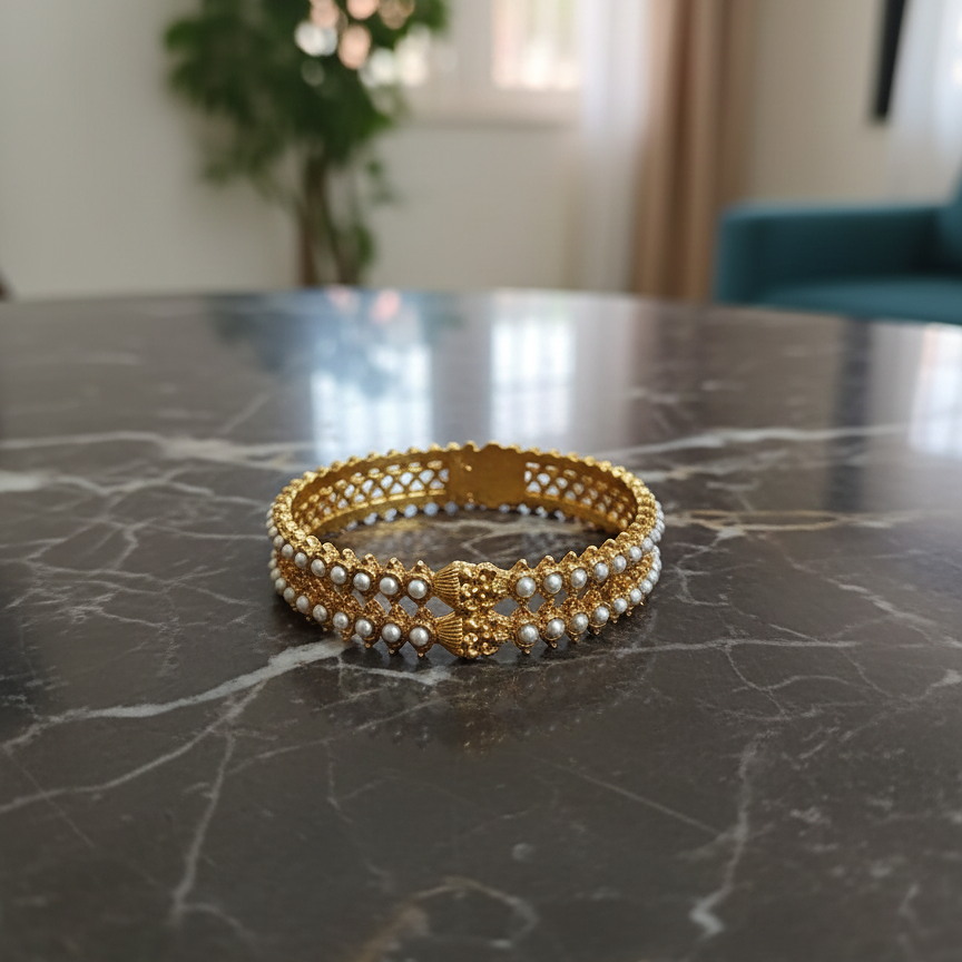 Goddess Lakshmi Pearl Bangles