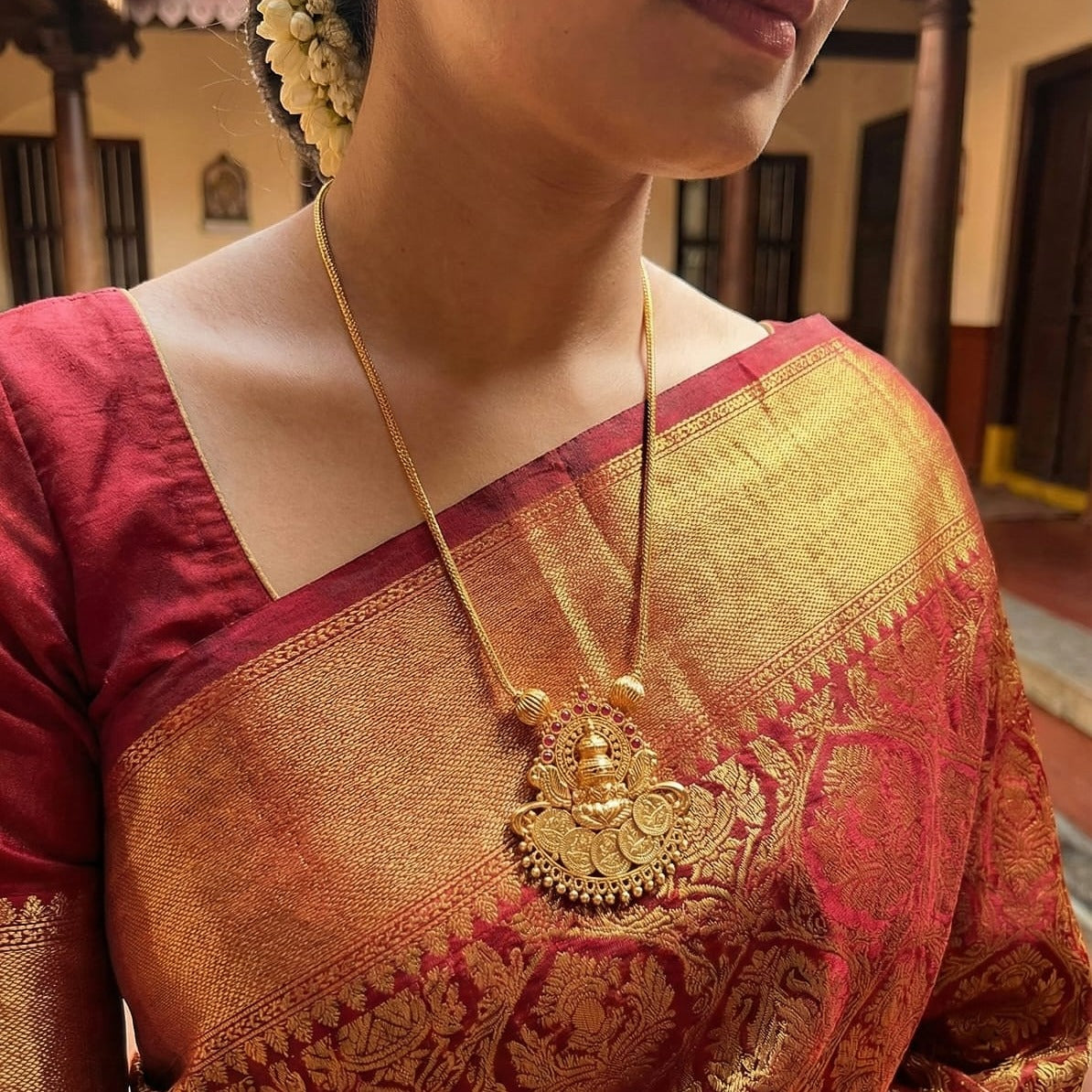 Kathakali with Goddess Lakshmi Haram Necklace