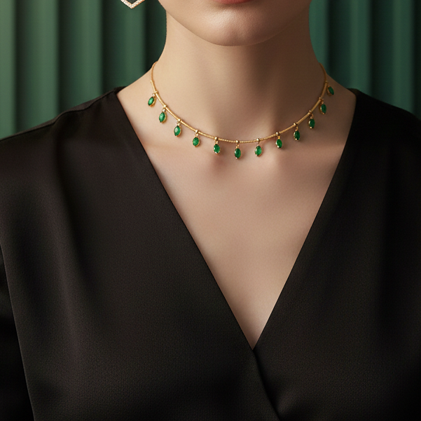 Gold-Tone Gemstone Necklace