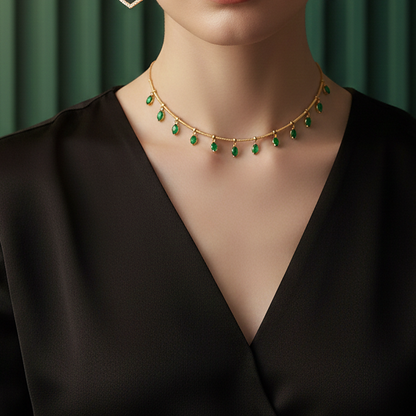 Gold-Tone Gemstone Necklace