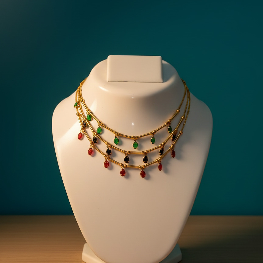 Gold-Tone Gemstone Necklace