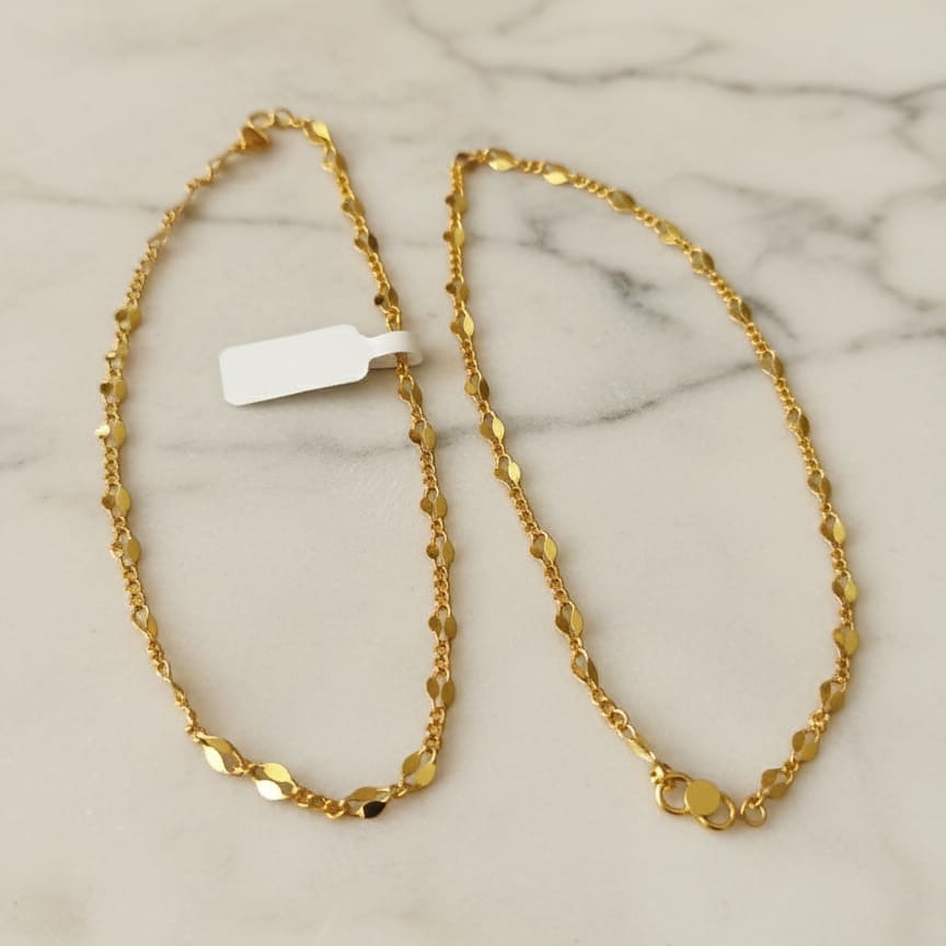 Gold-Tone Marquise Link Anklet