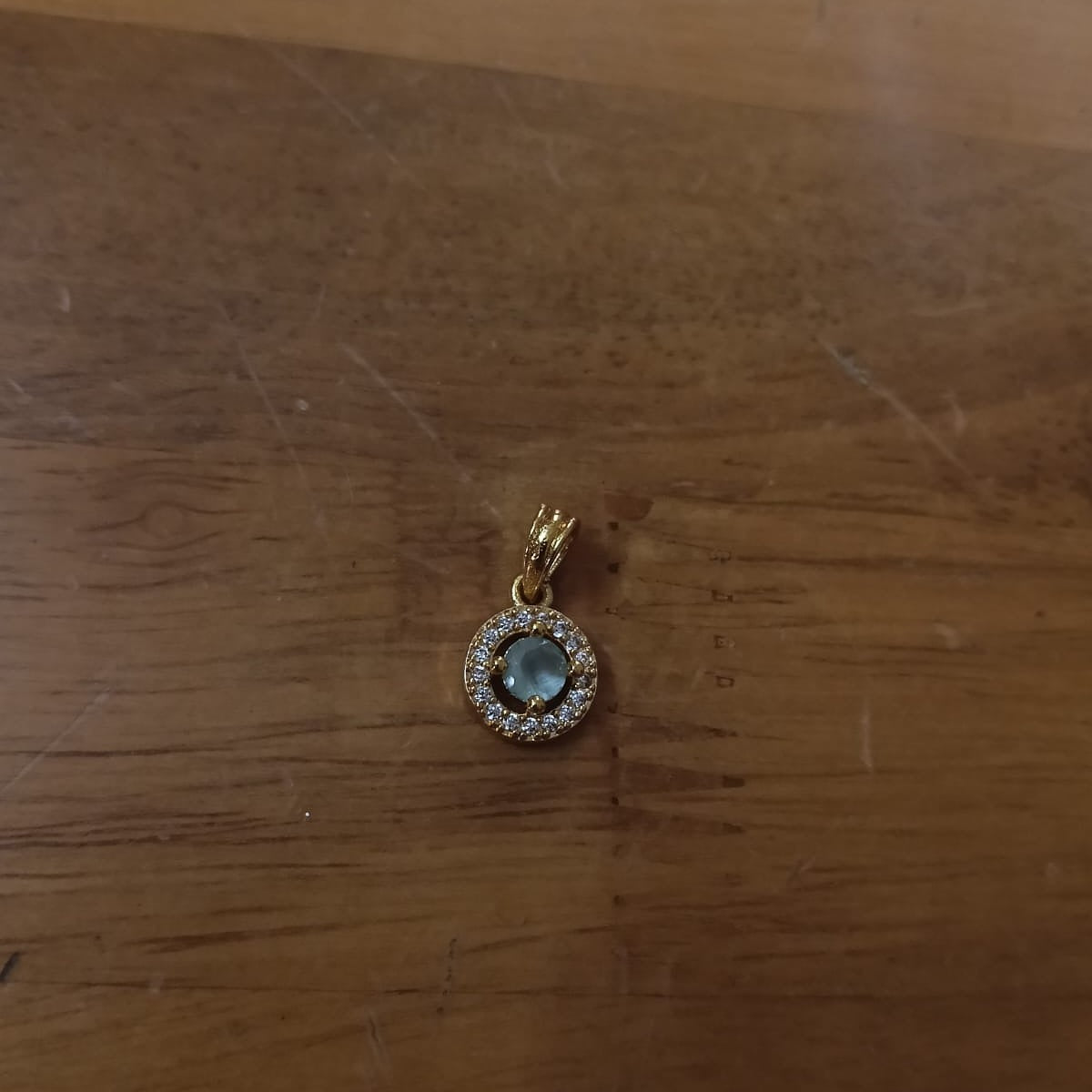 Gold-Tone Round Halo Pendant