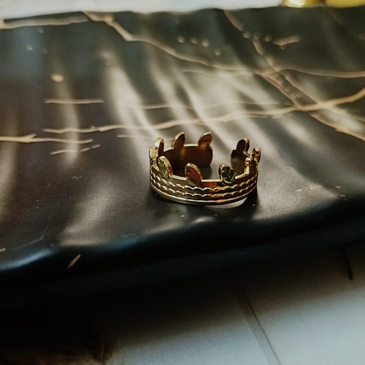 Gold-Toned Crown Ring 