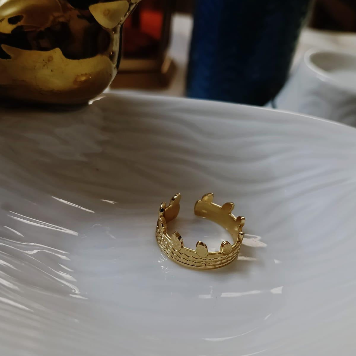 Gold-Toned Crown Ring 