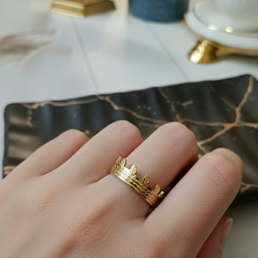 Gold-Toned Crown Ring 
