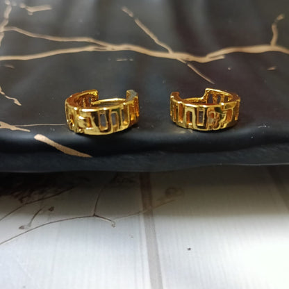 Gold-Toned Cut-Out Slit Hoop Earrings