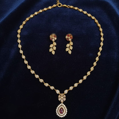 Gold-Toned Necklace and Earring Set
