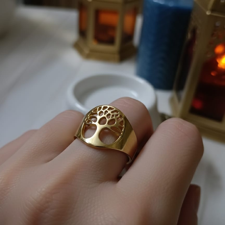 Gold-Toned Tree of Life Ring