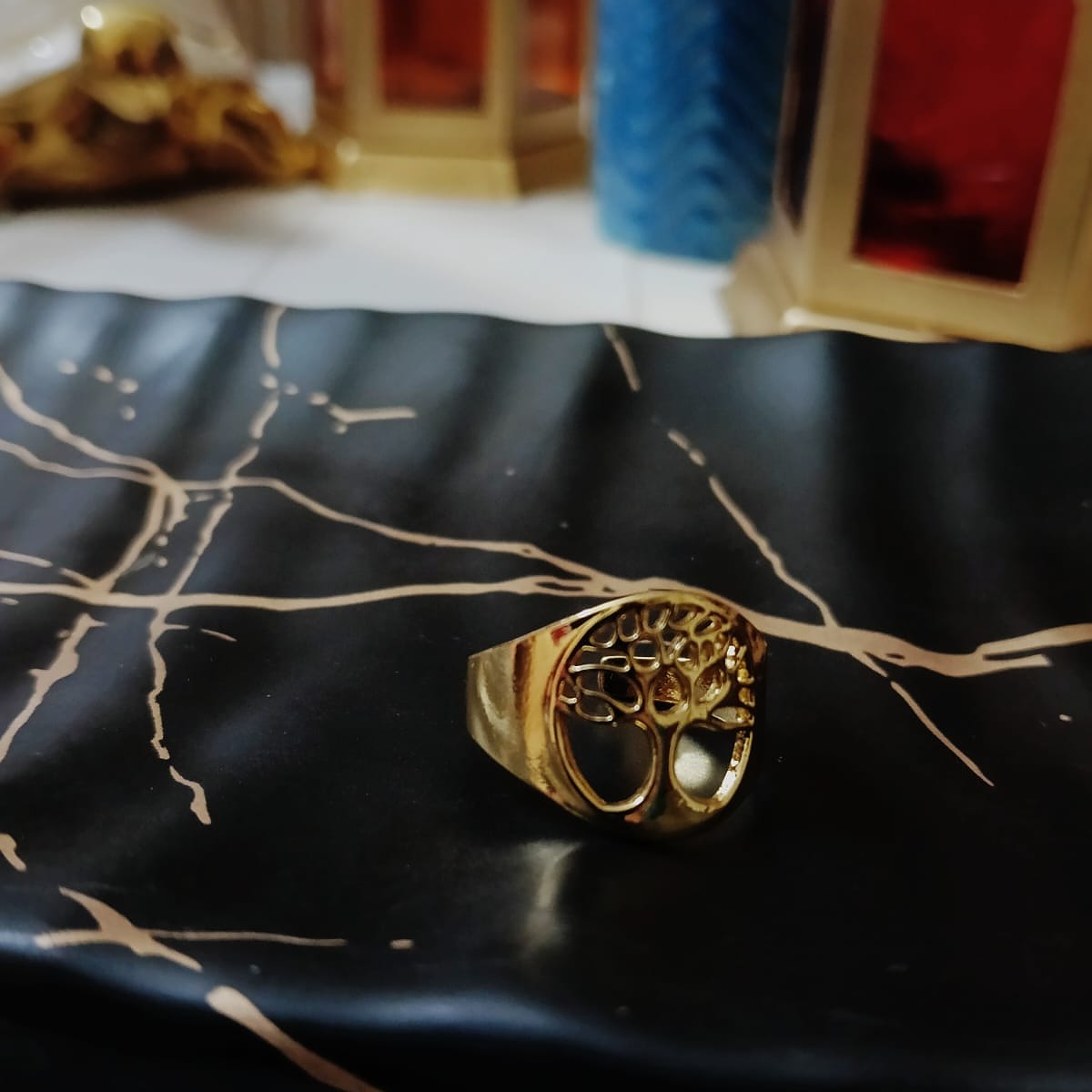 Gold-Toned Tree of Life Ring