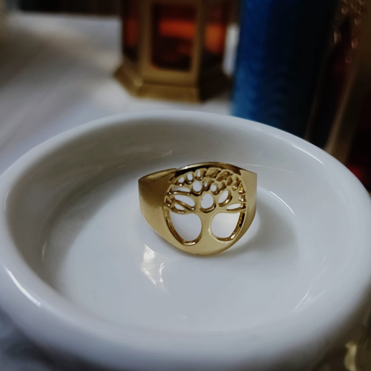 Gold-Toned Tree of Life Ring