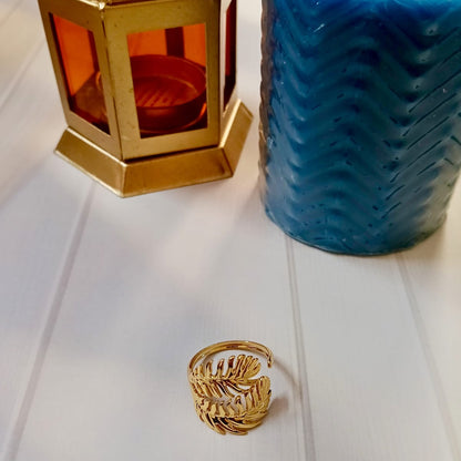 Gold-colored- Open-cuff ring