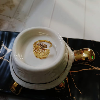 Gold-colored- Open-cuff ring