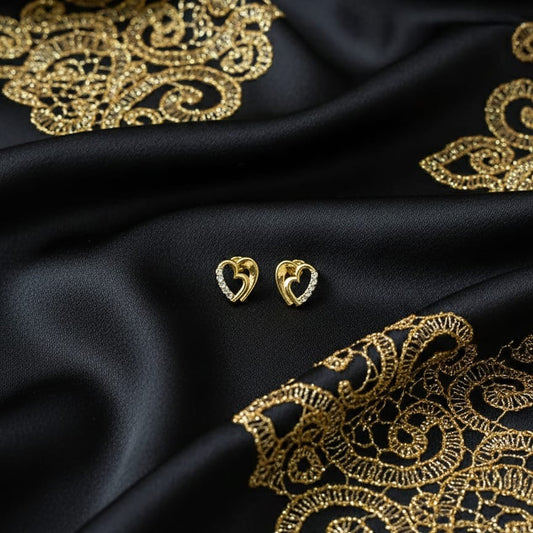 Gold heart-shaped earrings