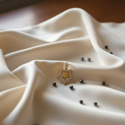 Gold Pave Star Pendant