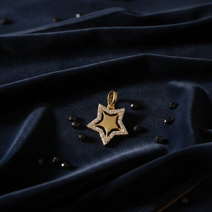 Gold Pave Star Pendant