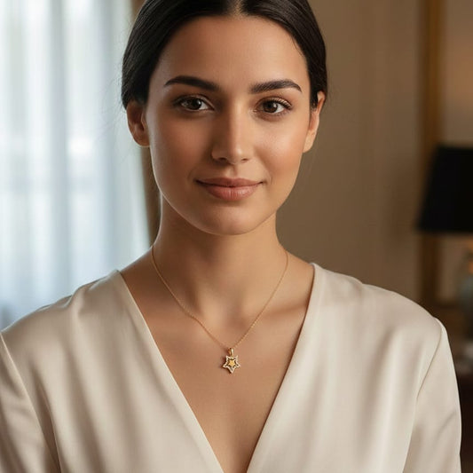 Gold Pave Star Pendant