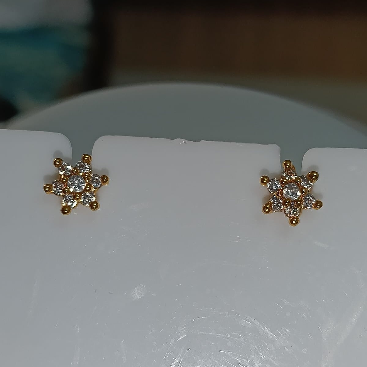 Gold and Ruby Gemstone Dangle Earrings