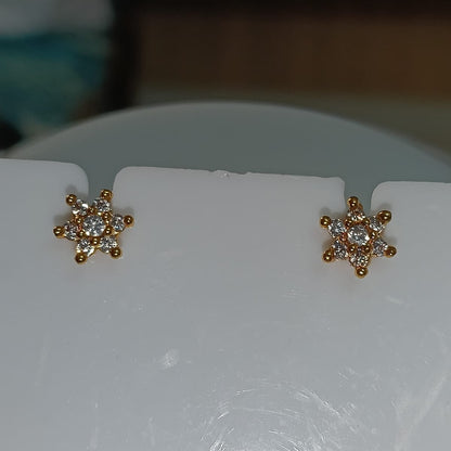 Gold and Ruby Gemstone Dangle Earrings