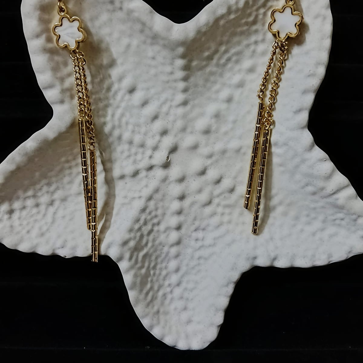 Gold chain earrings